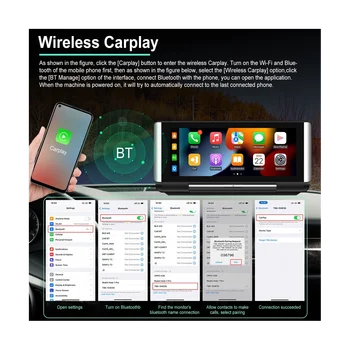 Портативный 6,86-дюймовый складной экран Авто Радио Беспроводной Carplay Android Авто MP5 Плеер Авто Стерео Bluetooth FM AUX