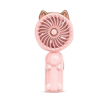 Портативный ручной вентилятор с кошачьими ушами - мини-вентилятор с USB-аккумулятором Складной маленький вентилятор