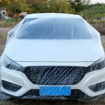 Прозрачный автомобильный чехол Универсальный автомобильный прозрачный ветрозащитный чехол Пыленепроницаемый дождезащитный утолщающий чехол для внедорожников седанов