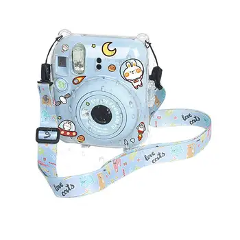 Прозрачный защитный чехол для камеры Сумка Коробка для хранения фотографий, совместимая с Mini 12 Instant Camera с ремешком и наклейками