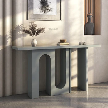 Простой консольный стол из массива дерева для современной мебели для гостиной Консоль Стол для входных дверей Стол для украшения домашнего коридора