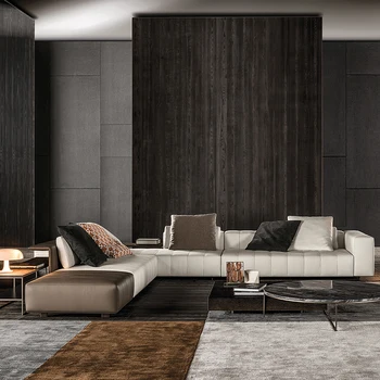 Простой современный диван тканевый диван Италия большая квартира минималистичный роскошный настраиваемый одноразовый тканевый диван