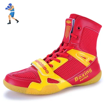  Профессиональная мужская борцовская обувь Хорошее качество Боксерская тренировочная обувь Мальчик Сетчатые дышащие борцовские ботинки для мужской брендовой обуви для приседаний