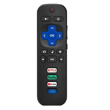  Пульт дистанционного управления, совместимый с заменой пульта дистанционного управления телевизора Hisense-TCL-Onn-Sharp-Roku, с кнопками для Netflix, Disney, Hulu, VUDU
