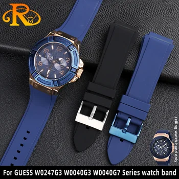 Резиновый ремешок для часов 22 мм силиконовый каучуковый браслет для часов серии Guess W0247G3 W0040G3 W0040G7 ремешок для брендовых спортивных часов