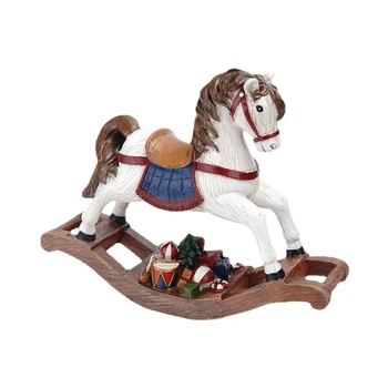 Рождественская фигурка лошади Смола Скульптура статуи животного Модель Декор для рождественского ресторана Украшение обеденного стола
