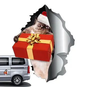 Рождественские автомобильные магниты Украшения Рождественская наклейка с кошкой Автомобильные наклейки Магнитная наклейка Забавные магниты на бампер Автомобильная наклейка