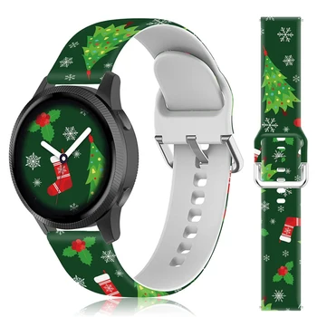 Рождественский силиконовый ремешок для Samsung Galaxy Watch 6 4 classic/5 pro/Active 2/Gear S3 Frontier браслет на запястье 20/22 мм ремешок для часов