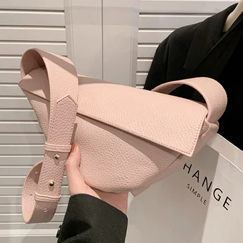 Роскошные женские мягкие сумки из искусственной кожи Высококачественные розовые сумки для подмышек большой емкости 2023 Модные женские треугольные сумки через плечо