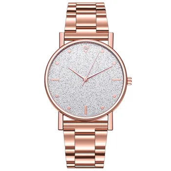 Роскошные часы Кварцевые часы Циферблат из нержавеющей стали Повседневный браслет Часы женские наручные moda mujeres подарок 22 мм ремешок для часов