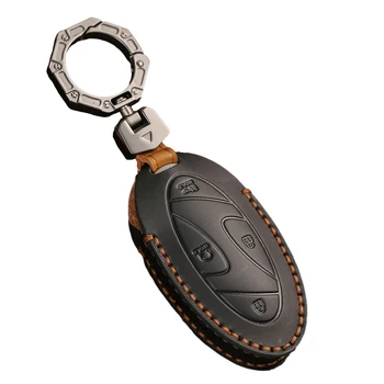Ручной кожаный чехол для ключей для Hyundai Ioniq 6 EV 7/5 кнопок Key Protector Аксессуары для украшения автомобиля 2023 Новинка
