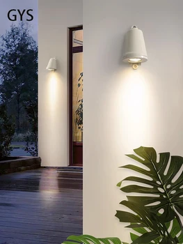 Светодиодный наружный настенный светильник Водонепроницаемый светильник для мытья стен в кремовом стиле Минималистское освещение сада для балконной лестницы во дворе виллы