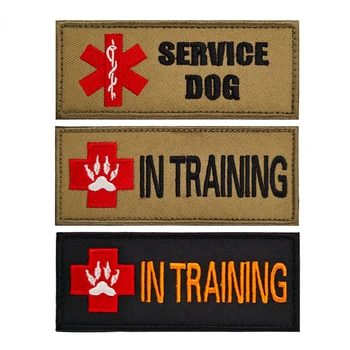  Служебная собака Вышитая шляпа Значок в обучении Армейская одежда Жилеты Аксессуары Save Dog Military Hook and Loop Cloth Bag Stickers