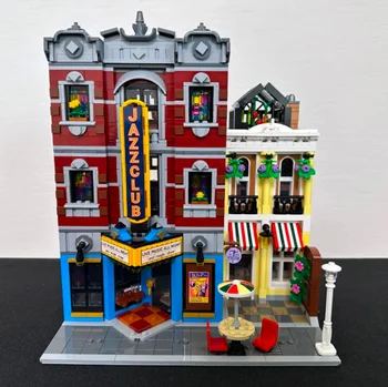  Создание джаз-клуба Piziza Shop MOC Модель модульного дома Строительные блоки 10312 Совместимые игрушки для просмотра улиц для детей и взрослых