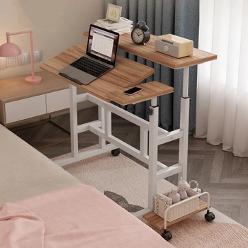  Стоячий компьютерный стол с колесиками и наклонным лотком Регулируемый по высоте стол для ноутбука с колесиком Мебель для спальни для домашнего офиса