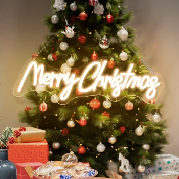 Счастливого Рождества Неоновая светодиодная вывеска Рождественское украшение Внутренние неоновые огни Новый год Рождественская ночь Lignts Спальня Вечеринка Бар Декор