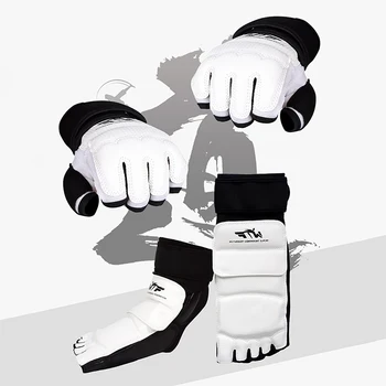 Тхэквондо Кожаные перчатки для ног Спарринг Каратэ Защита лодыжки Защита Снаряжение Бокс Боевые искусства Защита ног Носок Взрослый Ребенок