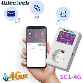  Умный штепсельный выключатель ЕС Розетка SC1-WLTE-4G Smart APP Телефон Дистанционное управление Сигнализация сбоя питания с датчиком температуры Розетка 16А