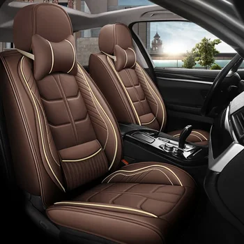 Универсальный кожаный чехол для автомобильного сиденья Полный комплект для Volvo V40 Renault Megane 4 Clio 3 rav4 Mazda CX5 Автоаксессуары