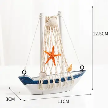  Фигурки для лодок Прочная модель корабля Деревянная изысканная надежная средиземноморская парусная модель Украшение стола