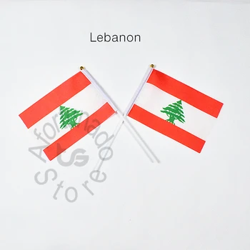 Флаг Ливана 14 * 21 см Баннер рука машет рукой Национальный флаг Украшение дома флаг баннер