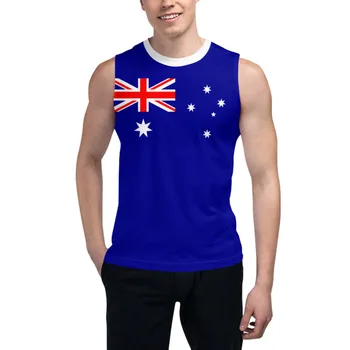 Футболка без рукавов Флаг Австралии 3D Мужская футболка для мальчиков Тренажерные залы Майки Фитнес-джоггеры Баскетбольный тренировочный жилет