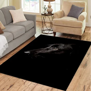 Черная собака 3D-печатные ковры для гостиной Спальня Большой нескользящий моющийся коврик для йоги Home Decora