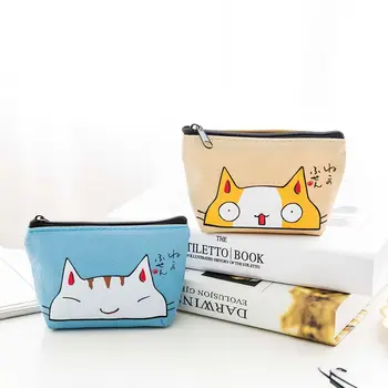 Элегантная классическая мультяшная сумка для хранения с кошачьим принтом Оксфордская корейская сумка для денег Кошелек для маленьких монет Держатели для карт Женские кошельки