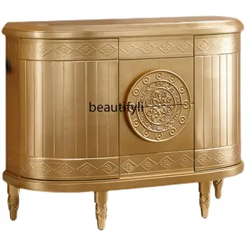  в европейском стиле Новый классический шкаф из золотой фольги Кабинет для домашнего входа Шкаф для гостиной Шкафчик для шкафов для курьезов