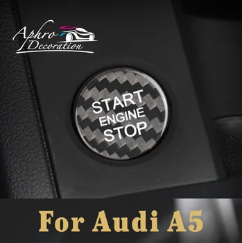  для Audi A5 Крышка кнопки запуска двигателя и остановки настоящего углеродного волокна наклейка 2012 2013 2014 2015 2016 2017 2018 2019