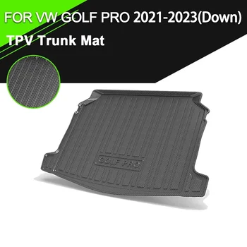  для VW GOLF PRO 2021-2023 (Down) Автомобильная задняя крышка багажника Коврик TPV Водонепроницаемый нескользящий резиновый грузовой вкладыш из углеродного волокна