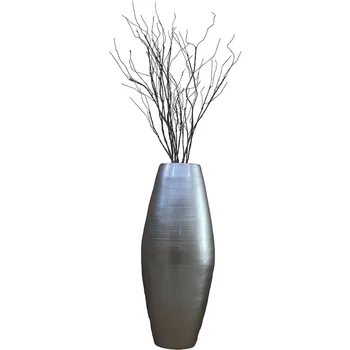для обеденной вазы бамбуковый пол ваза цилиндр украшение украшения для дома гостиная 27 дюймов серебряный декор без фрахта сад