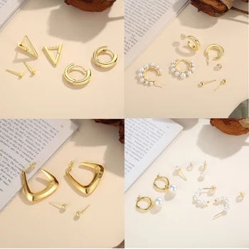  золотые серьги-кольца для женщин, позолоченные легкие гипоаллергенные массивные открытые обручи для подарка
