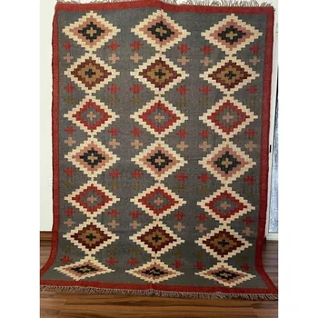 ковер шерсть джутовый бегун винтаж килим акцентный ковер геометрический коврик ручной работы в стиле бохо