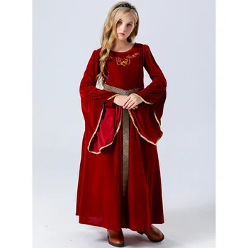 костюмы принцесс ретро платья для девочек сценические драматические костюмы для девочек Детские костюмы средневековые