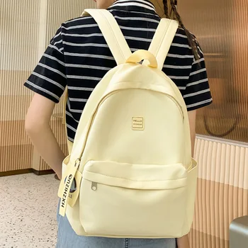 нейлоновый рюкзак для женщин однотонный модный корейский вариант школьная сумка студентки колледжа повседневные плечи рюкзак