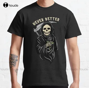  никогда не лучше скелет смешная классическая футболка для боулинга рубашка на заказ Aldult Teen Унисекс Футболка с цифровой печатью Мода Смешной Новый