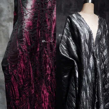 плиссированная текстурная ткань ажурный узор глянцевый дизайнер оптовая тканевая одежда для самостоятельного шитья из чистого полиэфирного материала