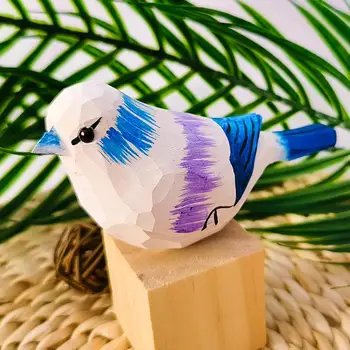  резьба по дереву ручной работы красочный орнамент птицы с деревянной основой художественная гравировка перо модель для комнаты офис кафе декор причудливый
