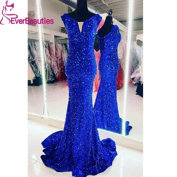 русалка с пайетками вечерние платья длинные блестящие vestidos de fiesta elegantes para сексуальное вечернее платье с V-образным вырезом для женщин 2024