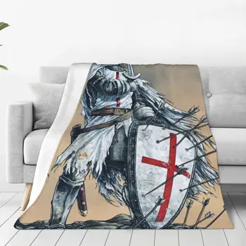 рыцарь тамплиер фланелевое одеяло качество теплый боевой щит католицизм постельное белье пледы дорожный стул диван-кровать шаблон покрывало