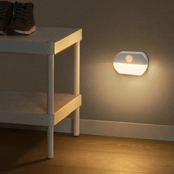  светодиодный светильник для шкафа с датчиком движения Беспроводная лампа для гардероба AAA Батарея Питание для кухни Лестница Шкаф Спальня Ночники