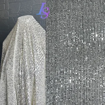 сетчатая ткань с пайетками серебристое эластичное вечернее платье сценическое дизайнер костюмов одежда швейная ткань оптовая продажа ткани счетчики ткани diy материал