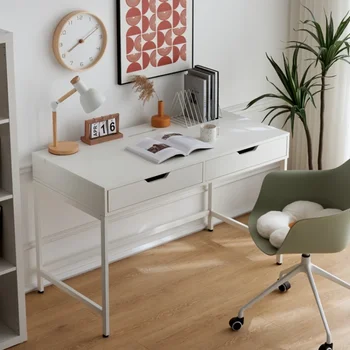 скандинавский минималистичный компьютерный стол с двумя ящиками, рабочий стол для студентов и детей, квартира, проживание в семье, дом, письменный стол, спальня, dres